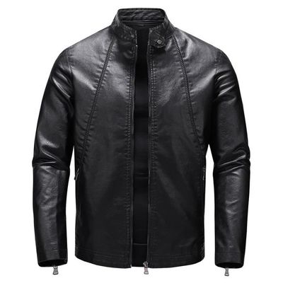 Blouson Similicuir Homme Sliktaa - Style Moto Pilot - Matelassé Et Chaud - Taille M