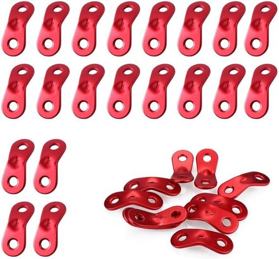 Lot 18 Tendeurs De Corde Pour Tente - Alliage Aluminium - Double Trou Ajustable - Accessoire Camping