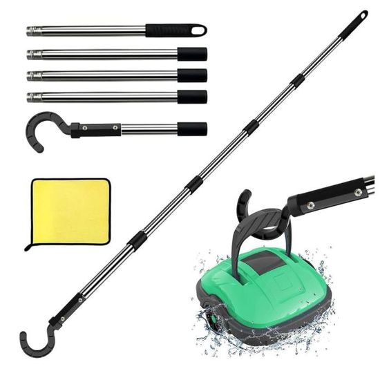 DAZZTIME Crochet De Nettoyage Piscine Avec Perche Aluminium 185 Cm - Pour Robot Nettoyeur