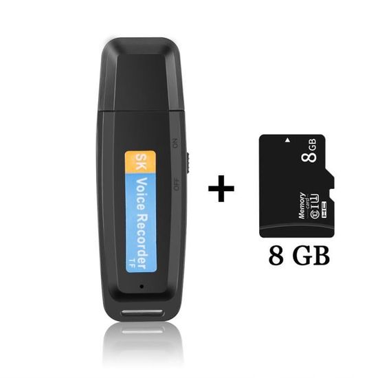 Clé USB enregistreur - Détection de son - Longue durée
