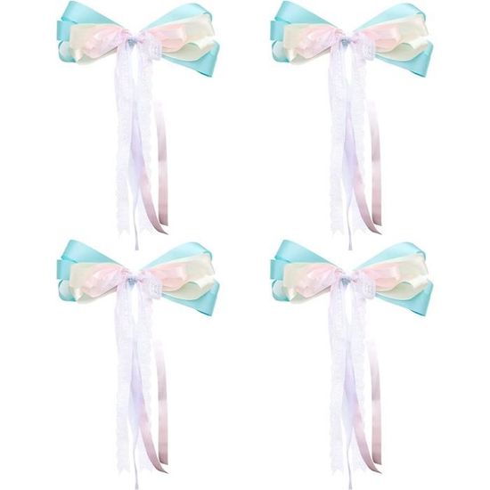 Déco Voiture Mariage LIMEOW - Noeud Rose Pour Rétro Avec Ruban - 2 Pièces Pour Mariage, Anniv - 11
