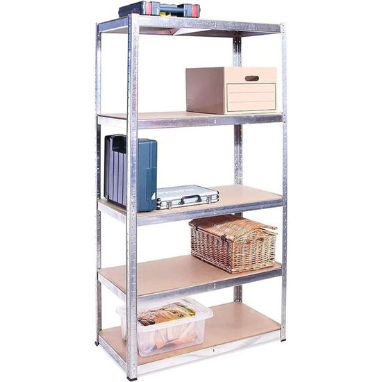 Relaxdays Étagère à charge lourde, 5 niveaux, HLP 180x90x45 cm, jusqu'à
