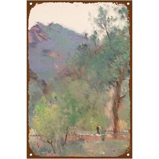 Poster Métallique Affiche,Jardin De La Porte,Peinture Art Décoratif