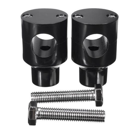 Itdegno Rehausseurs De Guidon Moto 1" (25mm) - Paire Noire En Aluminium - Universel