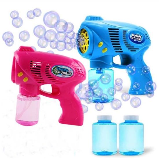 LTFIOON Lot de 2 Pistolets à Bulles pour Enfants, Pistolet à Bulles Automatique avec LED – Machine