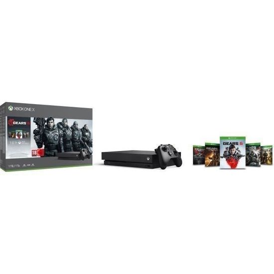 Xbox One X 1 To + 5 Jeux Gears of War + 1 mois d'essai au Xbox Live Gold + 1 mois d'essai au Xbox Game Pass