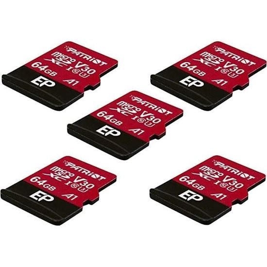 Patriot Memory Carte MicroSD LX 64Go UHS-I Classe 10 Pack De 5
