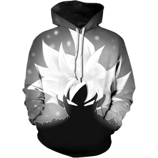 CHENMA Sweat à Capuche Homme Anime Goku Super Sayen - Impression 3D - Poche Kangourou - Cosplay DBZ