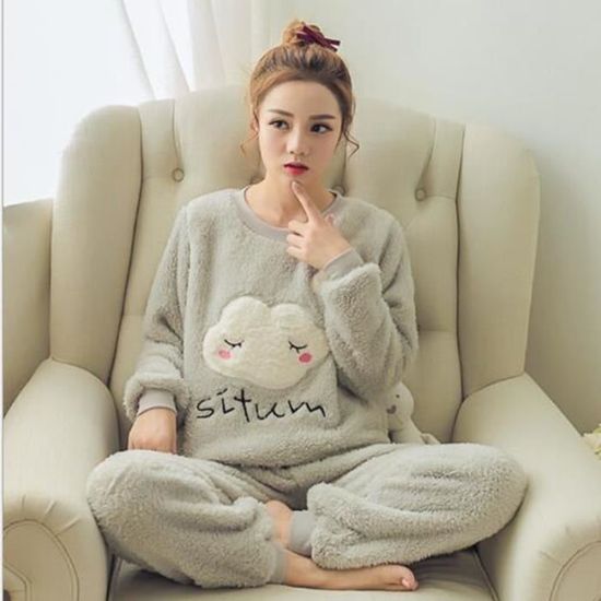 Pyjama Thermique Femme Ekouaer - Ensemble Haut Et Bas Ajusté - Hiver Chaud, Doux - Tailles S à XXL