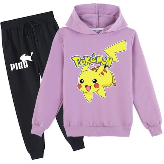 Ensemble De Sport Pour Enfants Fille - Sweat à Capuche Et Legging 2 Pièces - Manches Longues - Taille 7-12 Ans