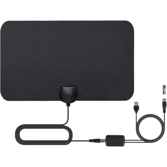 Antenne TV Intérieure Puissante 120 Miles - Antenne TNT Avec Amplificateur Signal HD 4K 1080P VHF UHF FM Pour Chaînes Gratuites