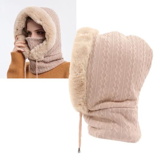 Bonnet Cache-cou Multifonction Pour Femme - Écharpe à Capuche Tricotée Avec Doublure Polaire - Chaud Et Coupe-vent - Plusieurs Coloris - 9