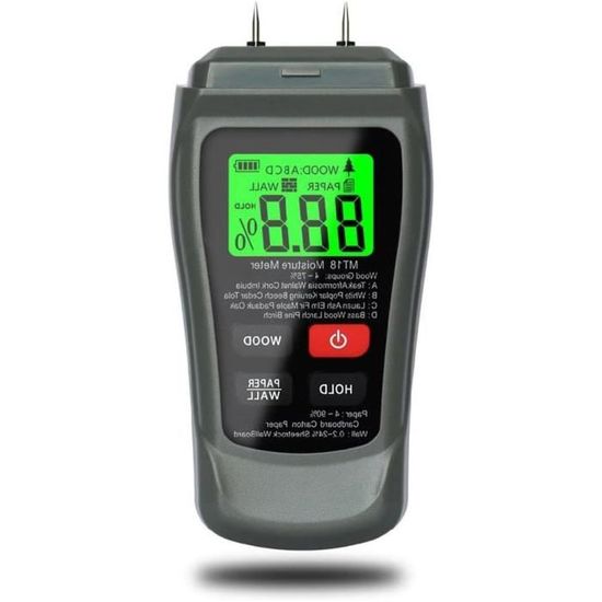 Testeur Humidité MS02 Non Destructif - Détecteur Humidité Mur, Bois, Maçonnerie, écran Couleur, Piles Incluses