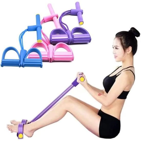 Bandes De Résistance - Corde De Tension À 4 Tubes - Fitness - Rose