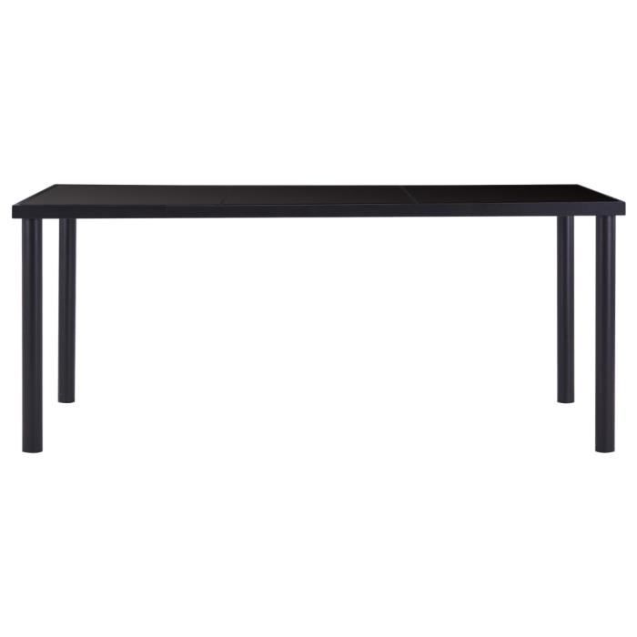 CO Table de salle à manger Noir 180x90x75 cm Verre trempé # 2