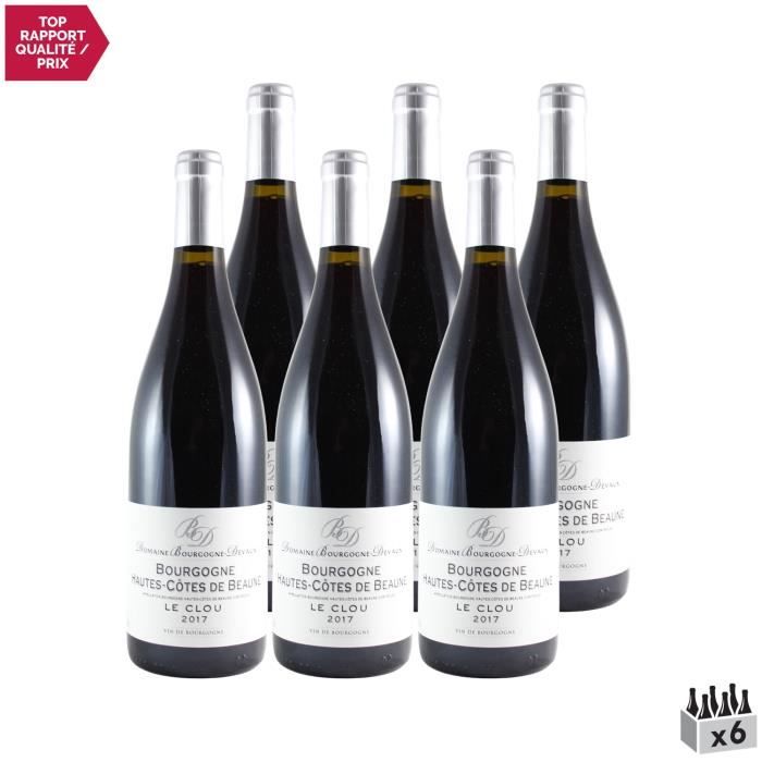 Bourgogne Hautes Côtes de Beaune Rouge 2017 - Lot de 6x75cl - Domaine Bourgogne-Devaux - Vin AOC Rouge de Bourgogne