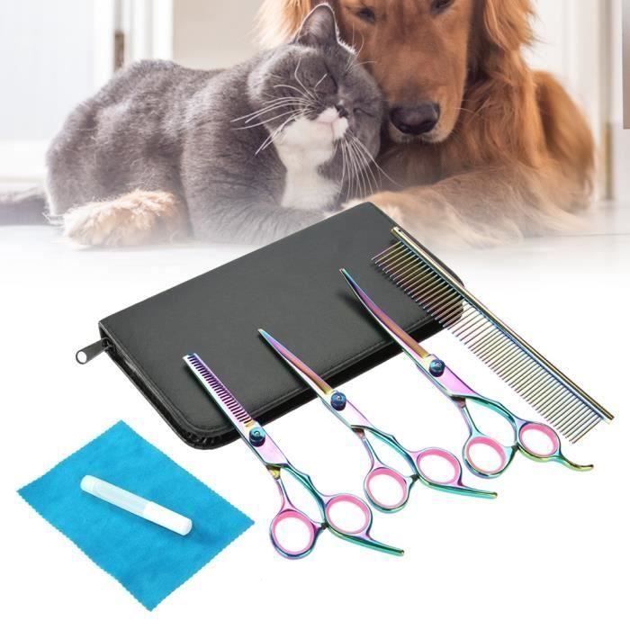 ZCS Ciseaux de coiffure Ciseaux De Coupe De Cheveux Professional Pet Chien Thinning Ciseaux Courbes Toilettage Coiffure