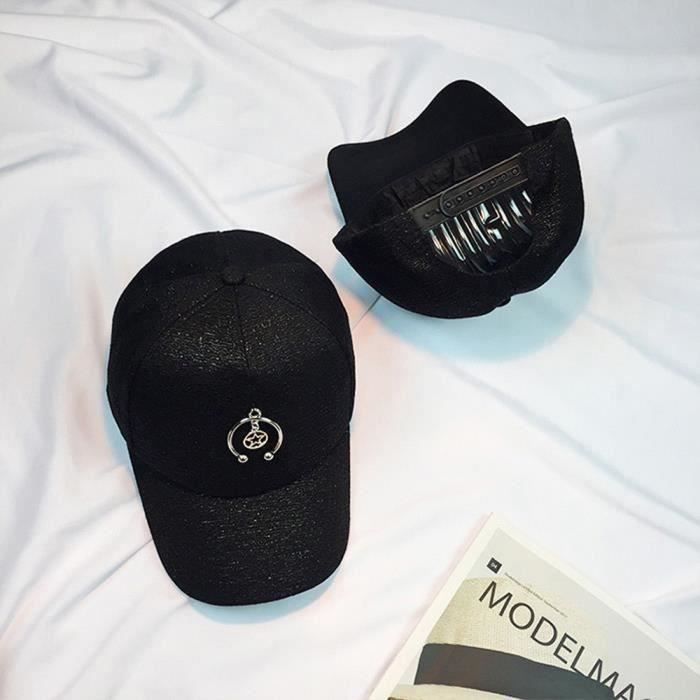 Mode Femmes Hommes Couple Métal Bague Casquette de baseball Unisexe Snapback Hip Hop Chapeau Cap T02DEC