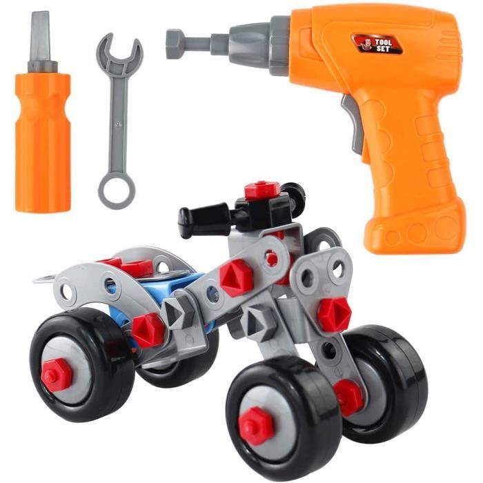 Jeux de construction Nuheby Jouet Construction Jeu de Assemblage Construction Enfant avec Perceuse Vis Jeux Creatif Fill 53001