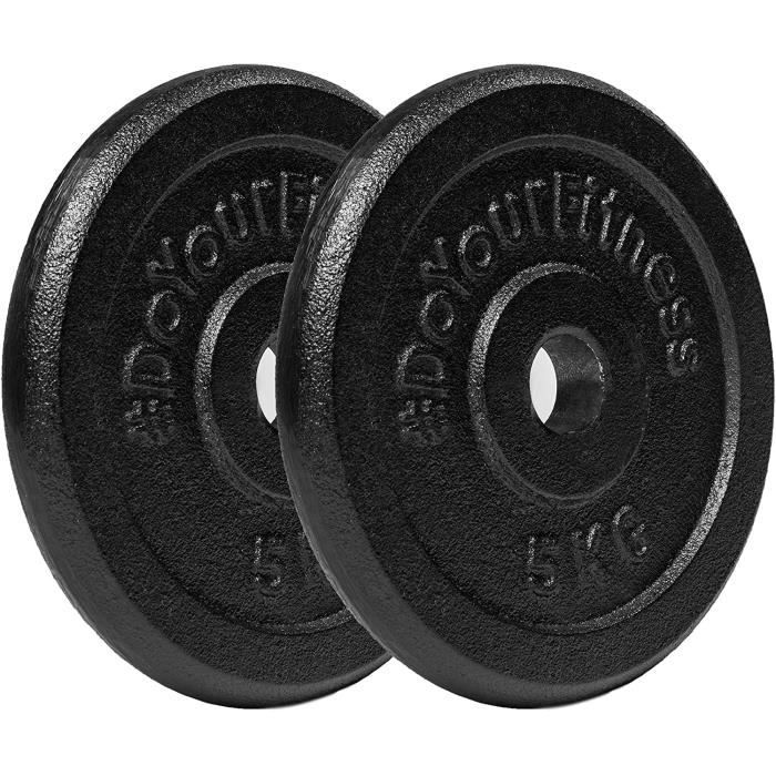 2X disques d'haltères-Idéals pour Les Exercices de Musculations de rééducation - 100% Fonte de 1,25 kg 2,5 kg 5 kg 10 kg revêtu