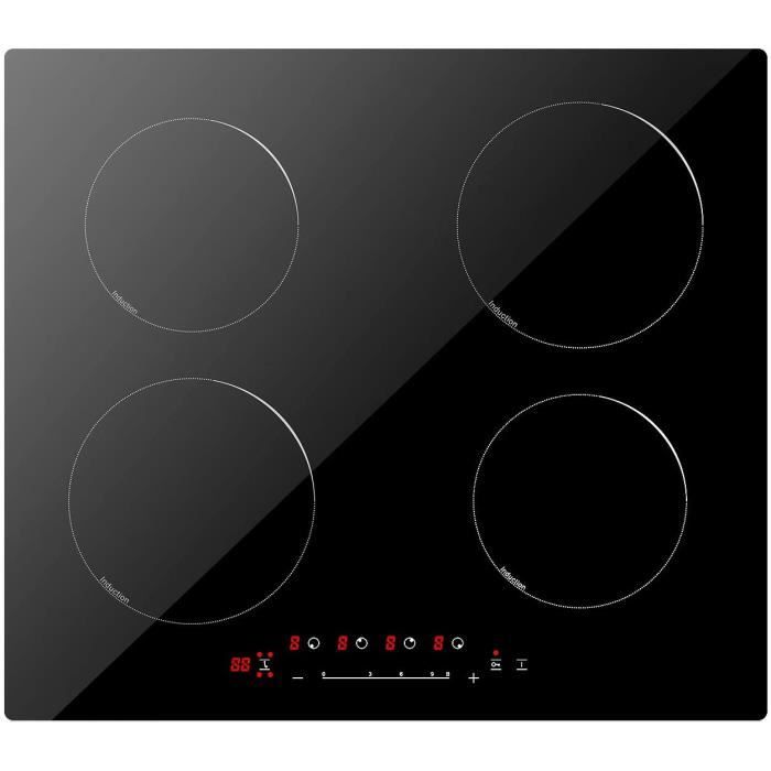 Poêles à gaz Plaque à Induction 4 Foyers, Encastrable Plaques de Cuisson Induction, 6800W Plaque de Cuisson Électr132