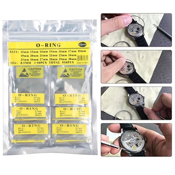 Joints de montre ronds étanches joint torique rondelles d'étanchéité en caoutchouc accessoire de montre (0.5 mm) -NIM