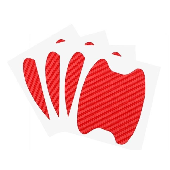 Décoration Véhicule,Film de Protection de poignée de voiture 4 pièces pour Nissan Qashqai Micra Navara Almera - Type RED