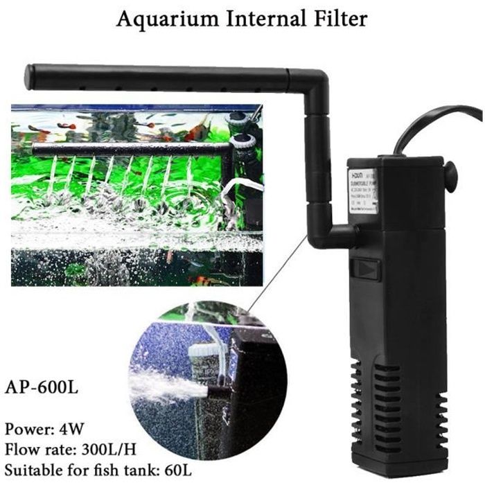 Entretien aquarium,Filtre interne pour Aquarium, avec pompe à eau, Submersible, multifonction, fontaine, tortue - Type AP 600L EU