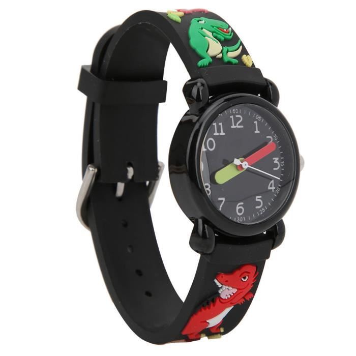 Tbest Montre enfant étanche Montre pour Enfants Motif de Dessin Animé Montre Enfant à Quartz Étanche Sangle PVC(Dinosaure )