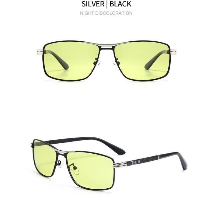 Lunettes de soleil polarisées pour hommes- Protection UV Décoloration Classique miroir conducteur Lunettes de vision nocturne MKK53
