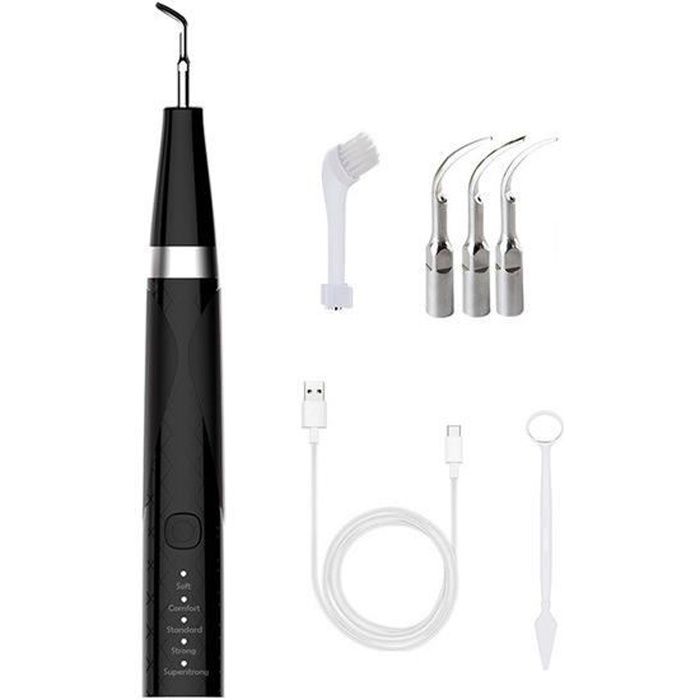 Détartreur dentaire électrique pour maison, nettoyeur de dents, appareil de détartrage électrique Portable - noir