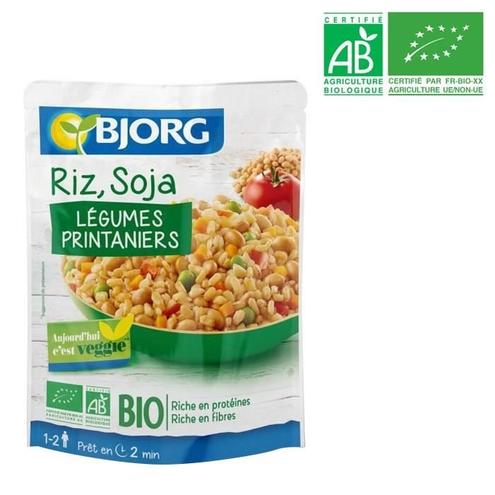 BJORG Riz Soja légumes Doypack Bio 250g