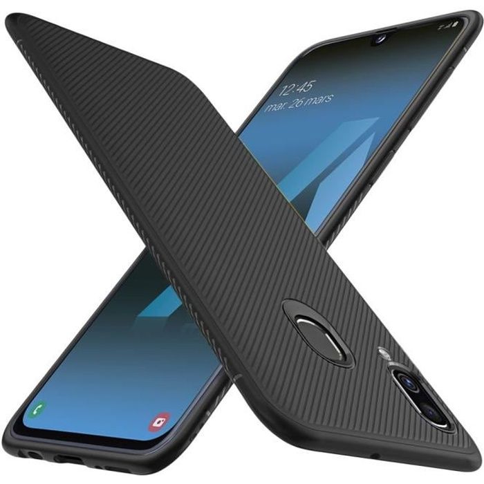 ebestStar ® pour Samsung A40 Galaxy SM-A405F - Coque Gel Motif Fibre Carbone Luxe Flex TPU Premium , Noir