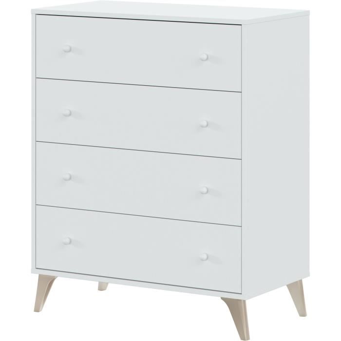 Commode -Sweet- - 4 tiroirs - 95 x 77.5 x 40 cm - Blanc