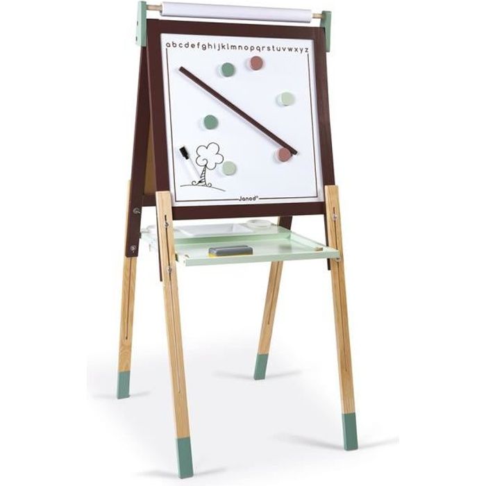 JANOD - Tableau Réglable Taupe et Vert (bois) - Dès 3 Ans