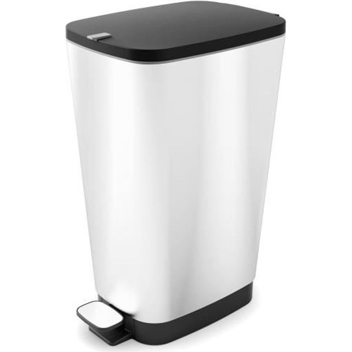 KIS Poubelle de cuisine à pédale 35L CHIC Noir et Inox