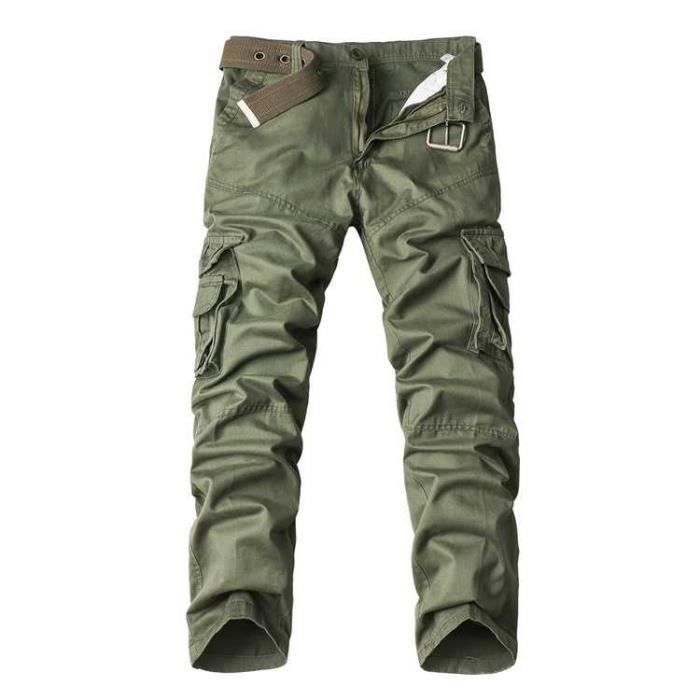 Homme Pantalon Travail Coton Casual Extérieur Multi-poches Mode Loose pantalon #XK022