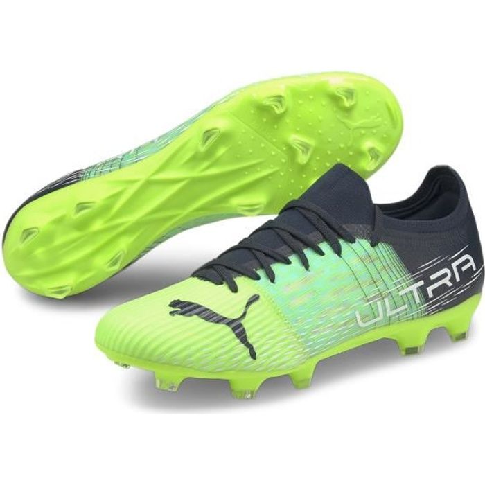 Chaussures de football Puma Ultra 3.3 FG/AG - vert fluo/bleu aqua/noir/rose