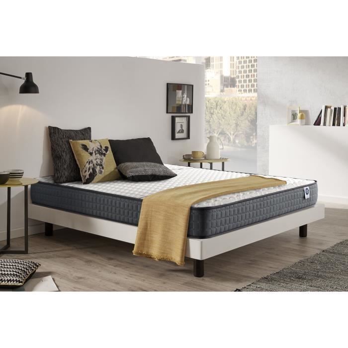 Matelas STRETCHY 70x190 cm mousse spéciale haute densité à mémoire Viscotex®+multicouches HQ Blue Latex® 7 zones de confort support