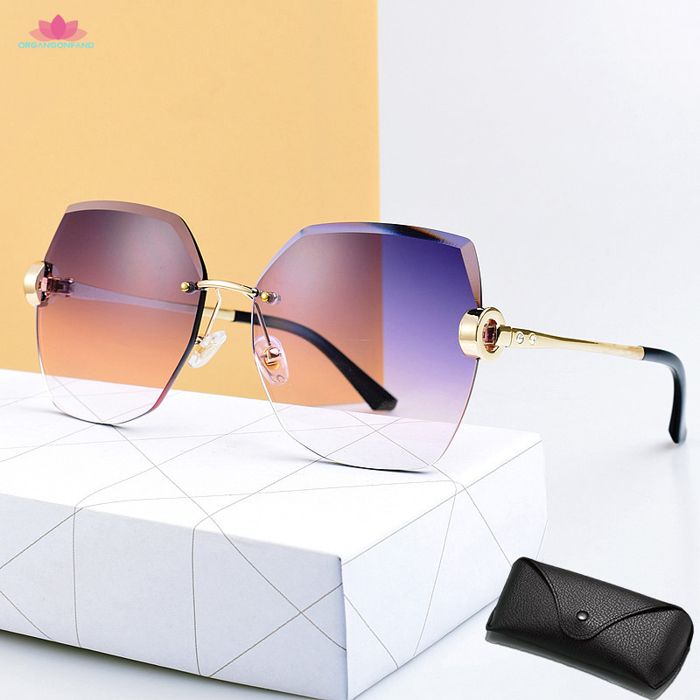 Lunettes de soleil femme -Lunettes de soleil à monture en cristal sans monture