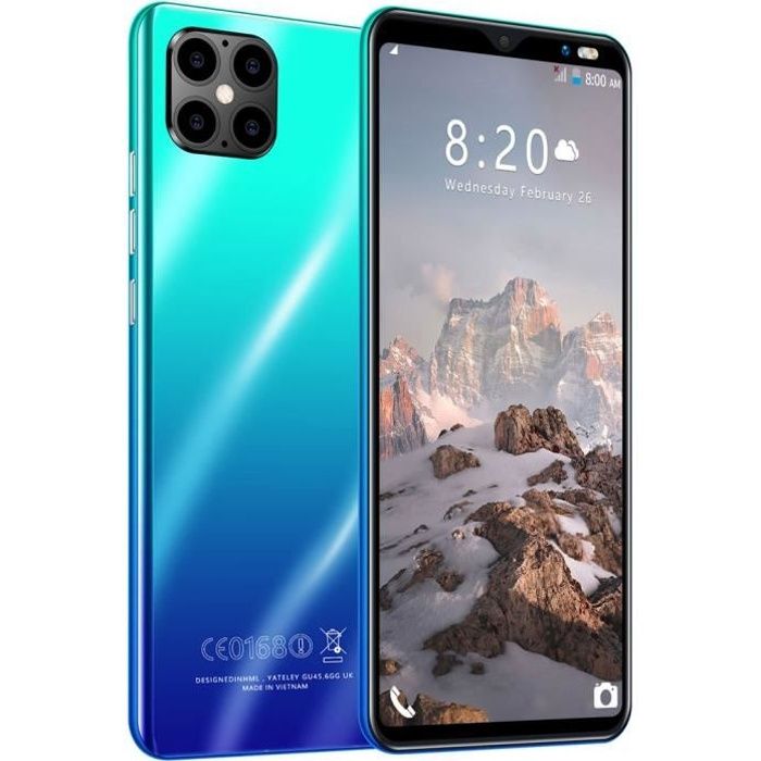 Téléphone portable IP12 Mini Dual SIM 5.5- Android 6.0 512Mo + 4Go Bleu dégradé