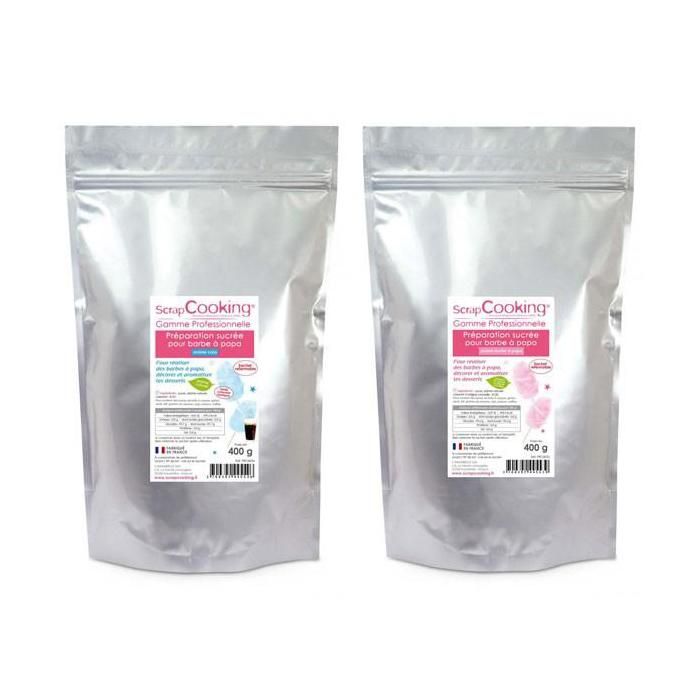 Préparation barbe à papa bleu & rose 800 g