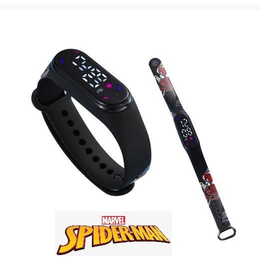 Montre LCD tactile Spiderman étanche et réglable