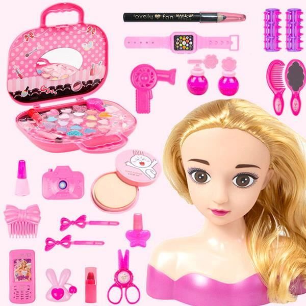 Cadeau d'anniversaire cadeau de Noël-Charlene Super Model-Tête à Coiffer et Maquiller avec Accessoires, Cheveux Blonde 06