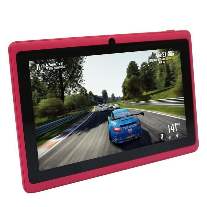 YUNTAB Tablette tactile Q88 7’’ Rose IPS Allwinner A33 Quad Core 8 GB Android 4.4 support externe TF carte