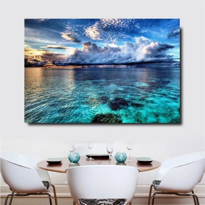 QQYRHN 5D DIY Paysage Marin Kits De Peinture Diamant, Complète Petite Ville Diamond Painting Pour Adulte Débutants,Village Art Du Diamant, Décoration Murale Maison Peinture Au Diamant Avec 30x40 Cm