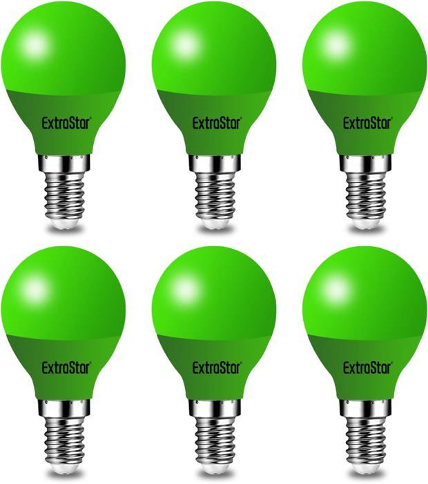 Lot De 6 Ampoules LED Vertes E27 - 5W équivalent 40W - Pour Décoration Mariage, Halloween, Noël - Écoénergétiques