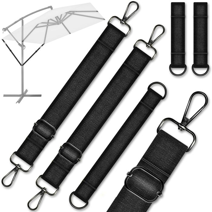 Tillvex Lot De 5 Pare-Vent Pour Parasol Déporté Avec Mousquetons - Sécurité Jusqu'à 400cm
