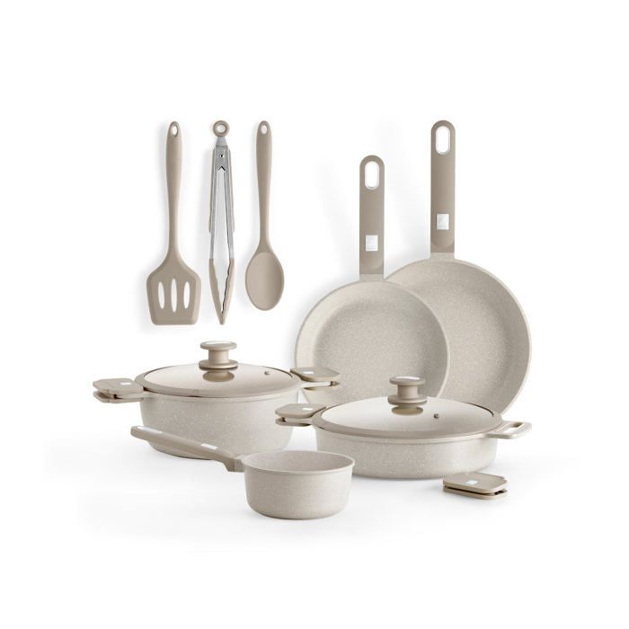 Batterie de cuisine 10 pièces - MONIX - DENMARK - Aluminium pressé - Antiadhésif sans PFOA - Tous feux dont induction