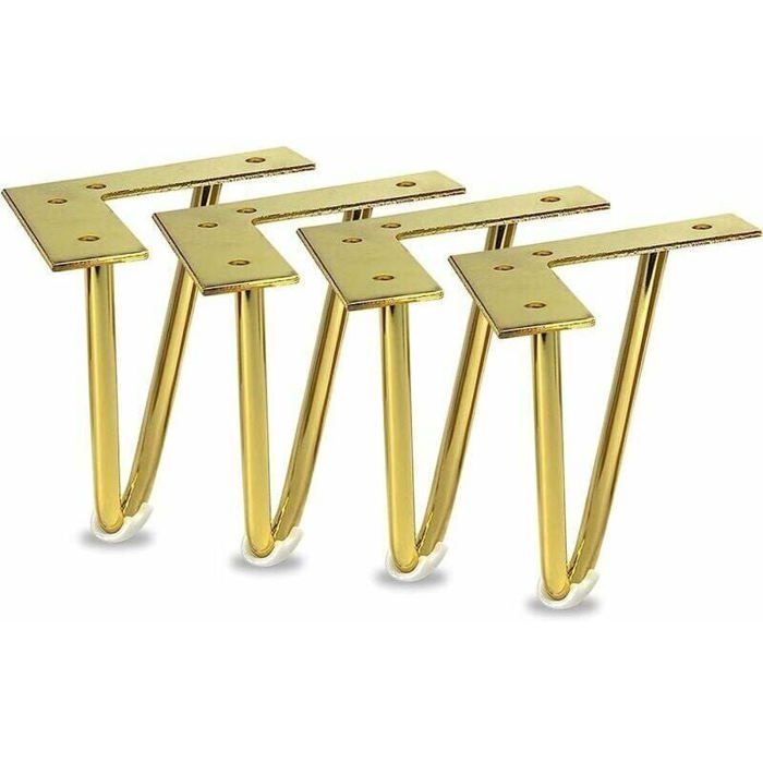 Lot de 4 pieds de meubles en mtal dor hauteur 152 cm pour armoire meuble TV projet DIY TAPIS DE BAIN